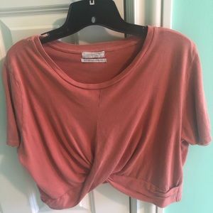 Urban Outfitters Rust Orange Twist Crop Top